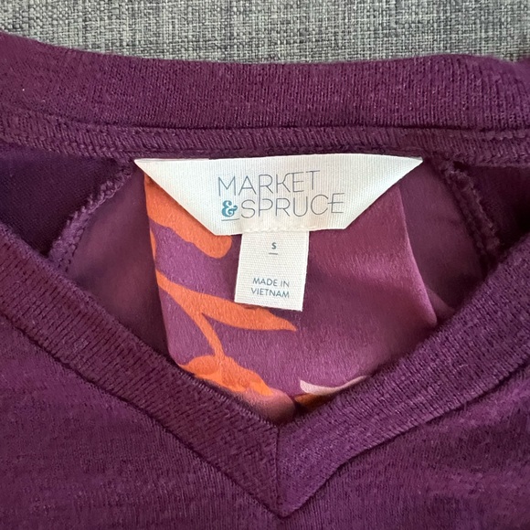 Market & Spruce small plum tunic top, mixed media. - Picture 3 of 4